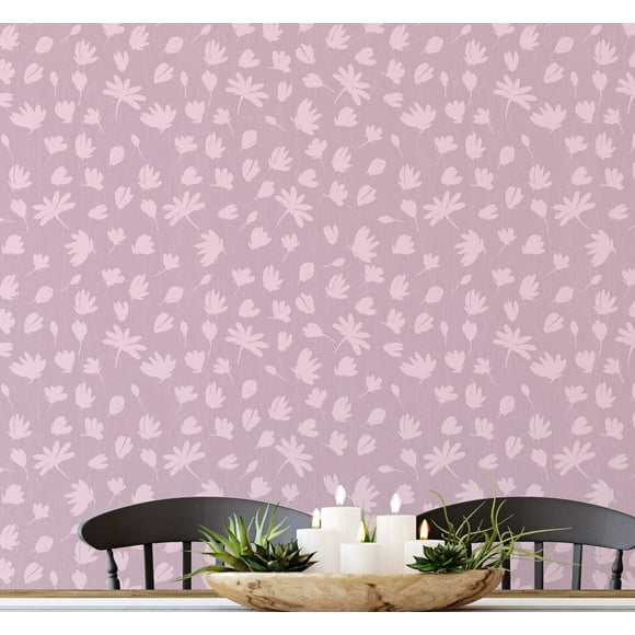 S4Sassy Peel & Stick Vinyl Wallpaper, Chic Floral Motif Wallpaper Contact Paper Waterproof - Pink, 25"x360", Removable Wall Covering for Bedrooms & Living Areas, Renter Spaces, Cabinets