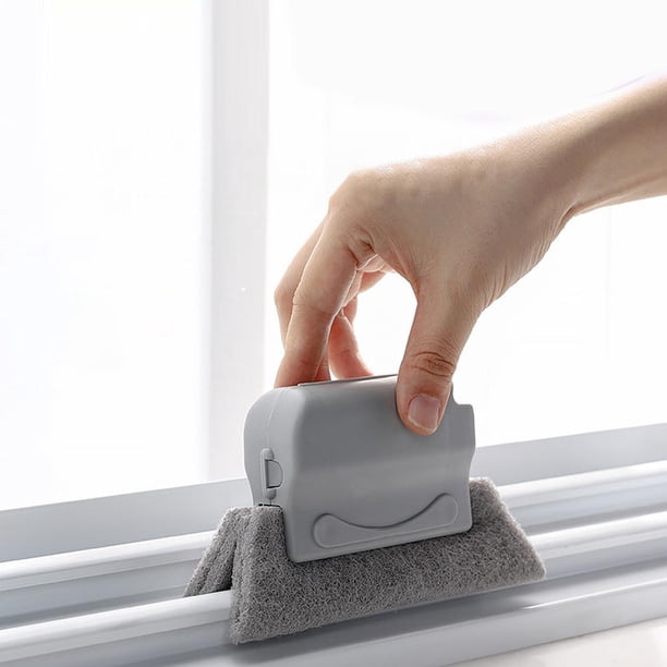 Cepillo de limpieza de ranuras para ventanas, esquinas, huecos, herramienta de limpieza doméstica (gris) Sywqhk Libre de BPA