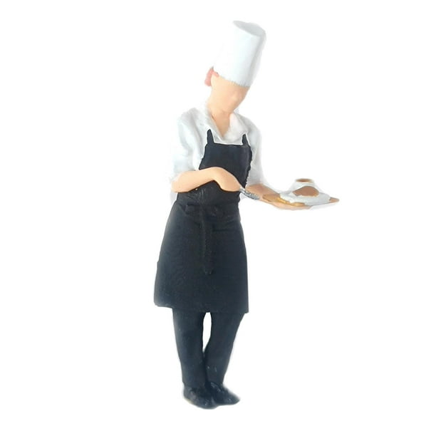 Figuras de muñecas en miniatura Zulema Cocinero Chef negro 1:64