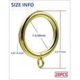 thumbnail image 3 of Curtain Ring Metal 28-Pcs 1.5 Inch Inner Diameter with Eyelets Fit Up to 1 1/4-Inch Rod Large Wire Diameter (Gold-28Pcs), 3 of 5