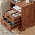 thumbnail image 4 of Nightstand with Charging Station, 18'' Farmhouse Bedroom Side Table, Modern End Table, Brown, 4 of 8