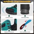 thumbnail image 4 of R CORD Womens Hiking Boots Waterproof Slip-Resistant Cushioned Support Durable for Hiking, Travel, Rainy Days, Camping, and Outdoor Adventures Blue Size 6, 4 of 8