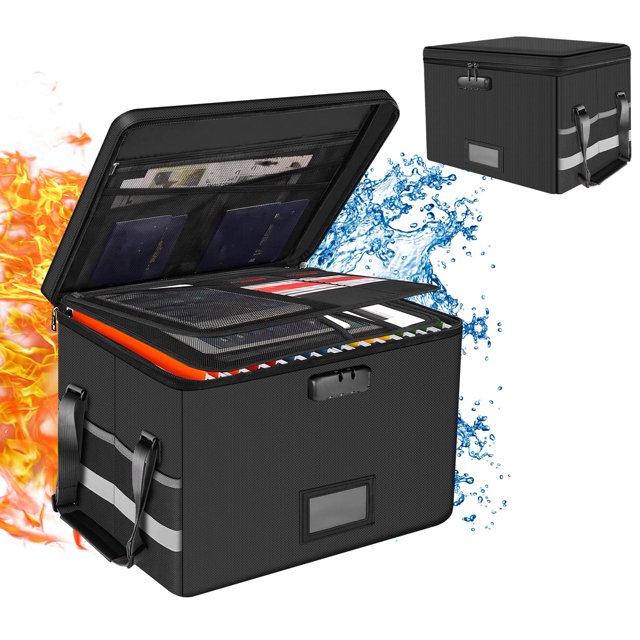 Document Organizer Box, Large Capacity Fireproof Storage Box Multifunctional for Home and Outdoor Use
