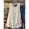 thumbnail image 6 of Women'S Flowy Layered Tank Top Scoop Neck Sleeveless Blouses Shirts Casual Vacation Tops  XL, 6 of 7