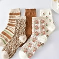 thumbnail image 2 of YooGuoGuo 5 Pack Cute Floral Patterned Ruffle Cotton Ankle Socks Cottagecore Breathable Crew Socks Fairy Grunge Preppy Socks, 2 of 7
