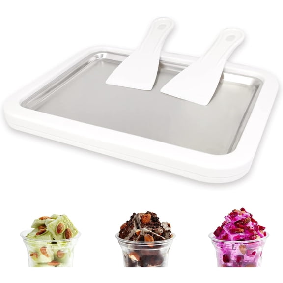 Rubinzhi Diy Instant Rolled Ice Cream Machine Maker Kit Stainless Steel At Home๏ผFrozen Yogurt