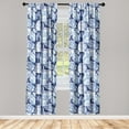 thumbnail image 3 of Ambesonne Retro Curtains, Vintage Passionflowers Plot, Pair of 28"x95", Night Blue and Dark Violet, 3 of 5