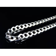 10k White Gold Flat Curb Cuban Style Italian Link Chain Necklace (4mm) 20-26"