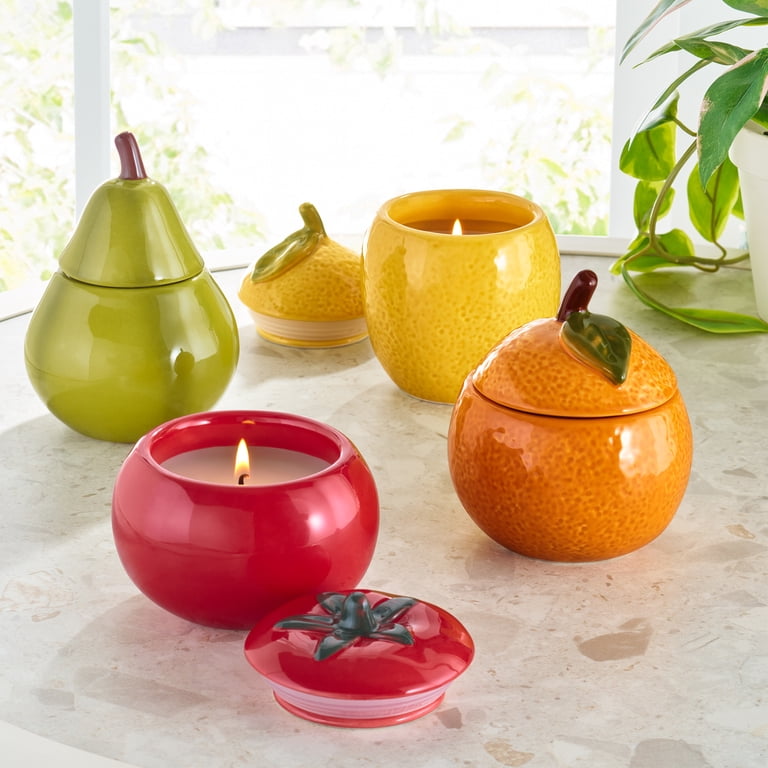 Better Homes & Gardens 1-Wick Ceramic Fruit Candle, Tomato and