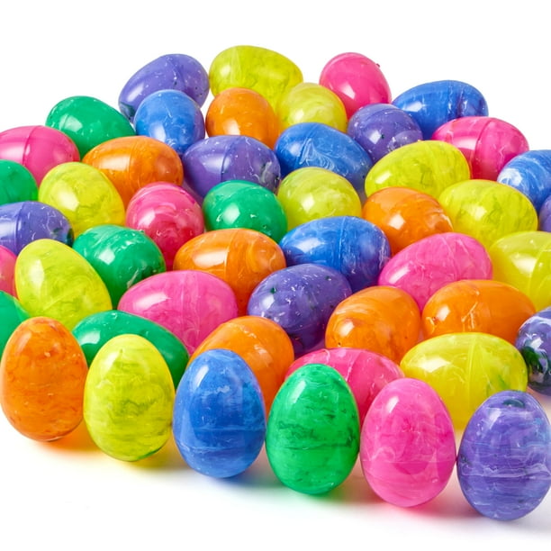 Huevos de Pascua JOYIN con estampado iridiscente de 8 cm de altura, 30 unidades, para niños
