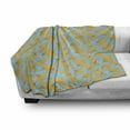thumbnail image 3 of Leaves Soft Flannel Fleece Blanket, Botanical Garden Pattern in Bicolor Style with Ginkgo Leafy Floral Petals, Cozy Plush for Indoor and Outdoor Use, 60" x 80", Pale Blue and Mustard, by Ambesonne, 3 of 6