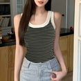 thumbnail image 2 of HADST Tank Tops for Women Cozy Summer Sleeveless Breathable Slim Striped Casual Camisole, 2 of 9