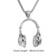 thumbnail image 4 of Guardurnaity DJ Música Auriculares Colgante Collar Cuello largo Cadena Hombres Mujeres Hip Hop Rock Ropa, zapatos y accesorios Miscelánea Plata, 4 of 6
