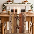 thumbnail image 2 of Table Runner 60 Inches Long for Kitchen Dining, Western Texas Star Vintage Dresser Scarf Farmhouse, Dining Table Decorations for Wedding/Parties, Farmhouse Brown Wood Grain 13 x 60 In, 2 of 8