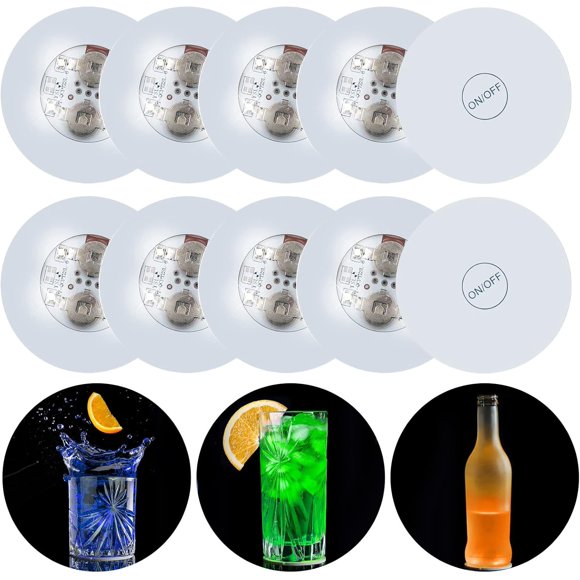 LED coaster 10pcs LED Bar Coasters LED Bottle Lights Cup Holder Lights for Wine Liquor Bottles Bottle Sparkler Champagne Party Bar