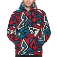 thumbnail image 4 of KLL Geometric Elements Print Mens Hoodie Long Sleeve Casual Pullover Hooded Sweatshirt Fashion Drawstring Hoodies with Pocket-Medium, 4 of 6