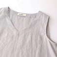 thumbnail image 4 of Amazhiyu Womens Linen V Neck Tunic Tank Tops Summer Casual Sleeveless Long Tank Shirts, 4 of 7