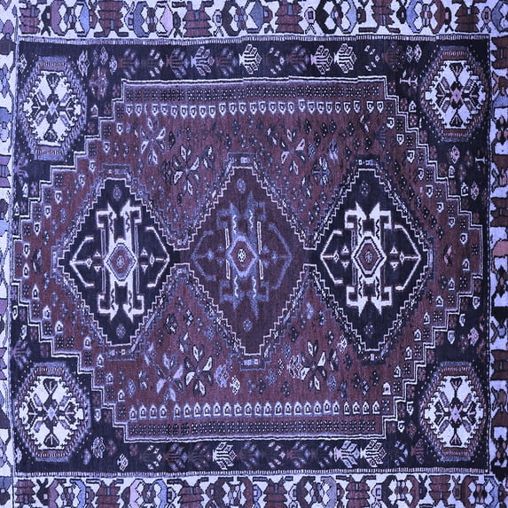 Ahgly Company Machine Washable Indoor Square Persian Blue Traditional Area Rugs, 5' Square