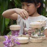 Guidecraft Treasure Tubes Clear: Observation Stacking Acrylic Tubes with Transparent Window, Kids' Sensory Exploration Toy
