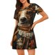 thumbnail image 1 of Fotbe Modern Cute Dog Bata de Dormir para Mujer con Estampado, Camisón de Algodón de Manga Corta, Ropa de Dormir Casual, 1 of 6