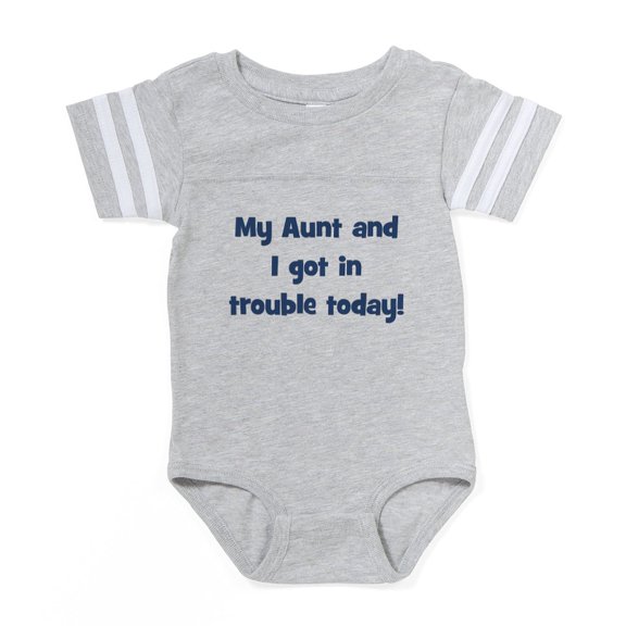 CafePress - Auntintrouble - Cute Infant Baby Football Bodysuit