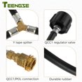 thumbnail image 4 of Teengse Adaptateur Convertisseur de Boyau de Répartiteur de Propane en Forme de Y, Sortie QCC/POL et Entrée QCC, Valve Régulatrice de Réservoir de Propane pour Chauffages, Grils, Fi, 4 of 7