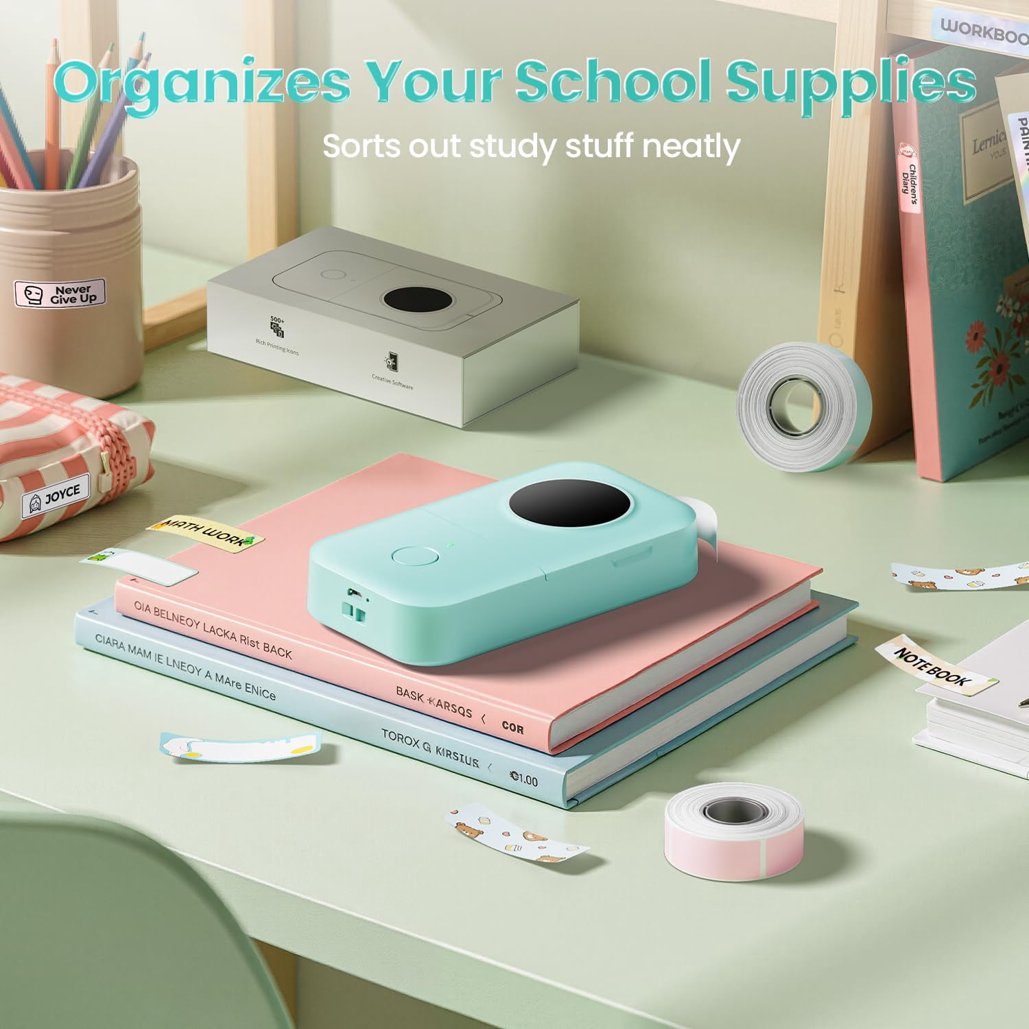 Label Maker  D30 Portable Machine With Tape Small Mini Printer Multiple Templates Fonts Icon Labeler For Home School Office