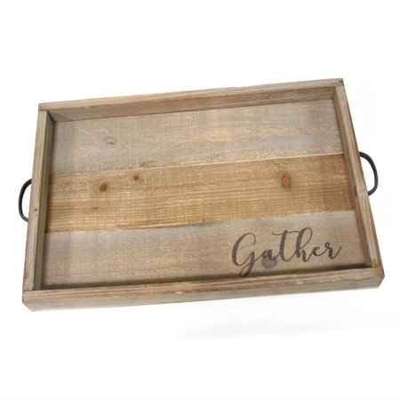 

Stratton Home Decor 18 x 12 Gather Wood Tabletop Tray Brown