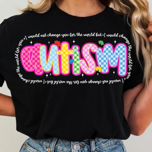 Checkered Autism Awareness Shirt, Autism Puzzle Shirt, In April We Wear Blue Shirt, Autism Awareness Month Shirt