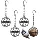 thumbnail image 1 of 4 Pcs Fat Ball Feeders Hanging Bird Feeder Metal Fat Ball Bird Holder with 4 S-shaped hooks for Outdoor Garden, 1 of 5