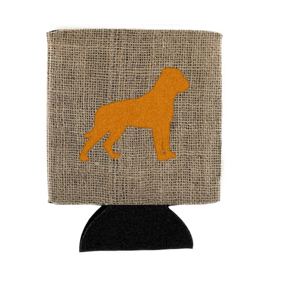 Rottweiler Burlap and Orange Can or Bottle Beverage Insulator Hugger