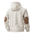 thumbnail image 4 of Kakii Mens Fashion Pullover Hoodies Long Sleeve Thermal Drawstring Button Texture Hooded Sweatshirt, 4 of 8