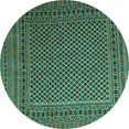 thumbnail image 1 of Ahgly Company Machine Washable Indoor Round Persian Turquoise Blue Traditional Area Rugs, 7' Round, 1 of 4
