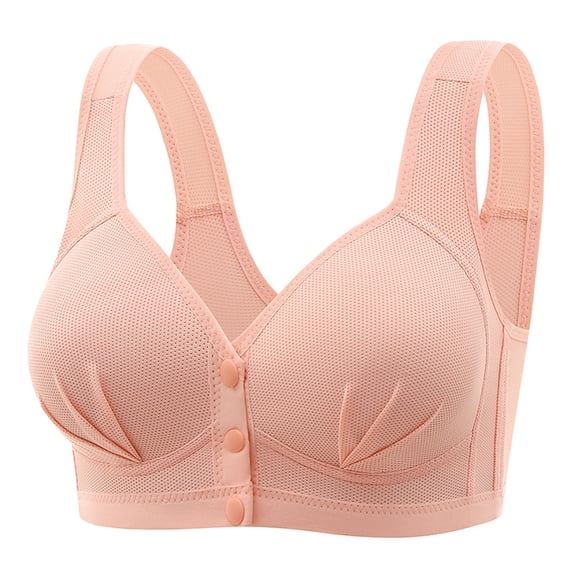 fheaev Front Closure Bra For Women No Underwire Plus Size Full Coverage Bras Full-Freedom Convenient Front Snap Bras Post Surgery Comfort Front Button Bra Minimizer Bra Wireless Everyday Bras