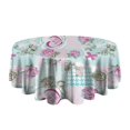 thumbnail image 5 of Pioneer Flower Floral Print Pattern Round Tablecloth 60"x60",Wrinkle Wipeable Table Cloth for Kitchen Dining Room Picnic Patio Party, 5 of 6