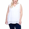 thumbnail image 5 of Cristina B Women’s Sleeveless Tunic V Neck Flowy Double Layer Tank Size: XL, Color: Bright White, 5 of 5