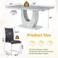 thumbnail image 4 of StnTalk Modern Dining Table Set for 4, Faux Marble Dining Room Table Set with 4 PU Leather Cantilever Dining Chairs, Rectangular Kitchen Table Set for 4 with MDF Marble Top and Chrome Base, 4 of 11