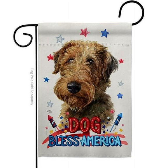 Breeze Decor G120195-BO Patriotic Welsh Terrier Animals Dog 13 x 18.5 in. Double-Sided Decorative Vertical Garden Flags for House Decoration Banner Yard Gift