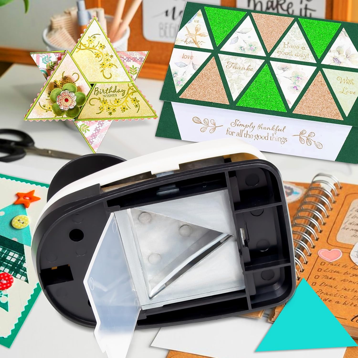 ABPETE Triangle Hole Punch 1.97 inch TrianglePunch Triangles Paper Punches Triangle Puncher for Crafts Triangles Shape Punch for Scrapbooking, Card Making, Paper Crafts