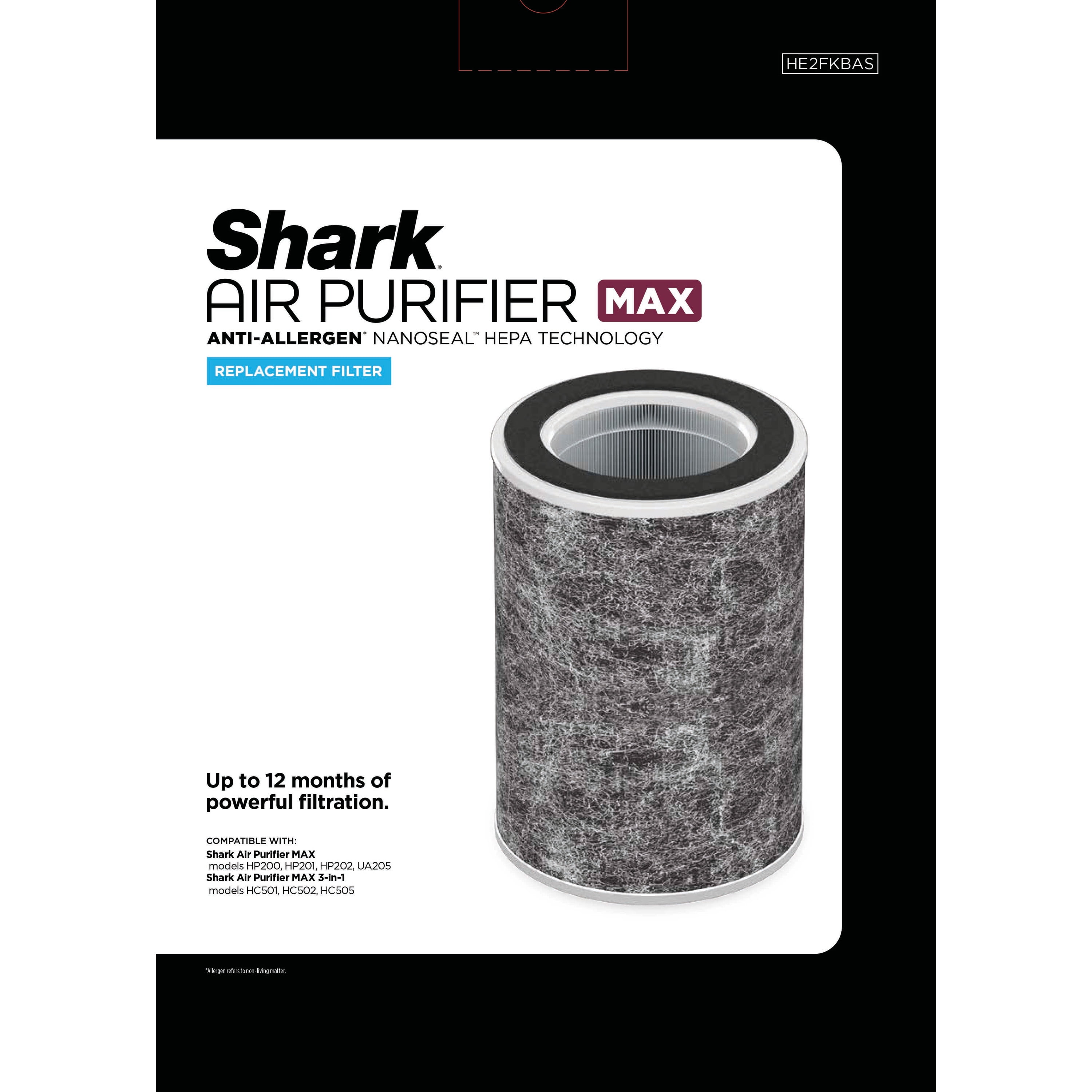 Shark Anti-Allergen True HEPA NANOSEAL MAX Air Filter, with Advanced Odor Lock, 1 Filter, HE2FKBAS