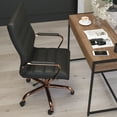 thumbnail image 3 of Merrick Lane Contemporary High-Back Black Faux Leather Home Office Chair with Padded Rose Gold Arms, 3 of 16