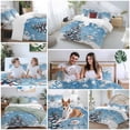 thumbnail image 5 of Blue Christmas Bedding Duvet Cover Set Full Size 4 Pieces Winter Snowman Snowflake Christmas Tree Bedding Set with Zipper Closure, 1 Comforter Cover 86x86 Inches 1 Flat Sheet & 2 Pillow Cases, 5 of 7