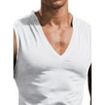 thumbnail image 3 of DYMADE Men Spliced V-Neck Summer Tank Home Classic Casual Style Slim T-Shirts Top, 3 of 4