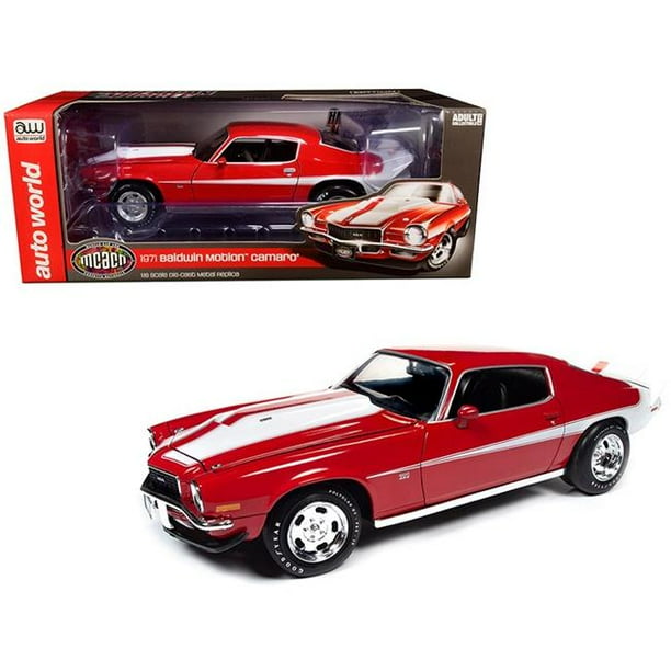 Autoworld Amm1197 1971 Chevrolet Camaro Baldwin Motion Phase Iii Cranberry Red With White Stripes Muscle Car Corvette Nationals Mcacn 1 By 18 Diecast Model Car Walmart Com