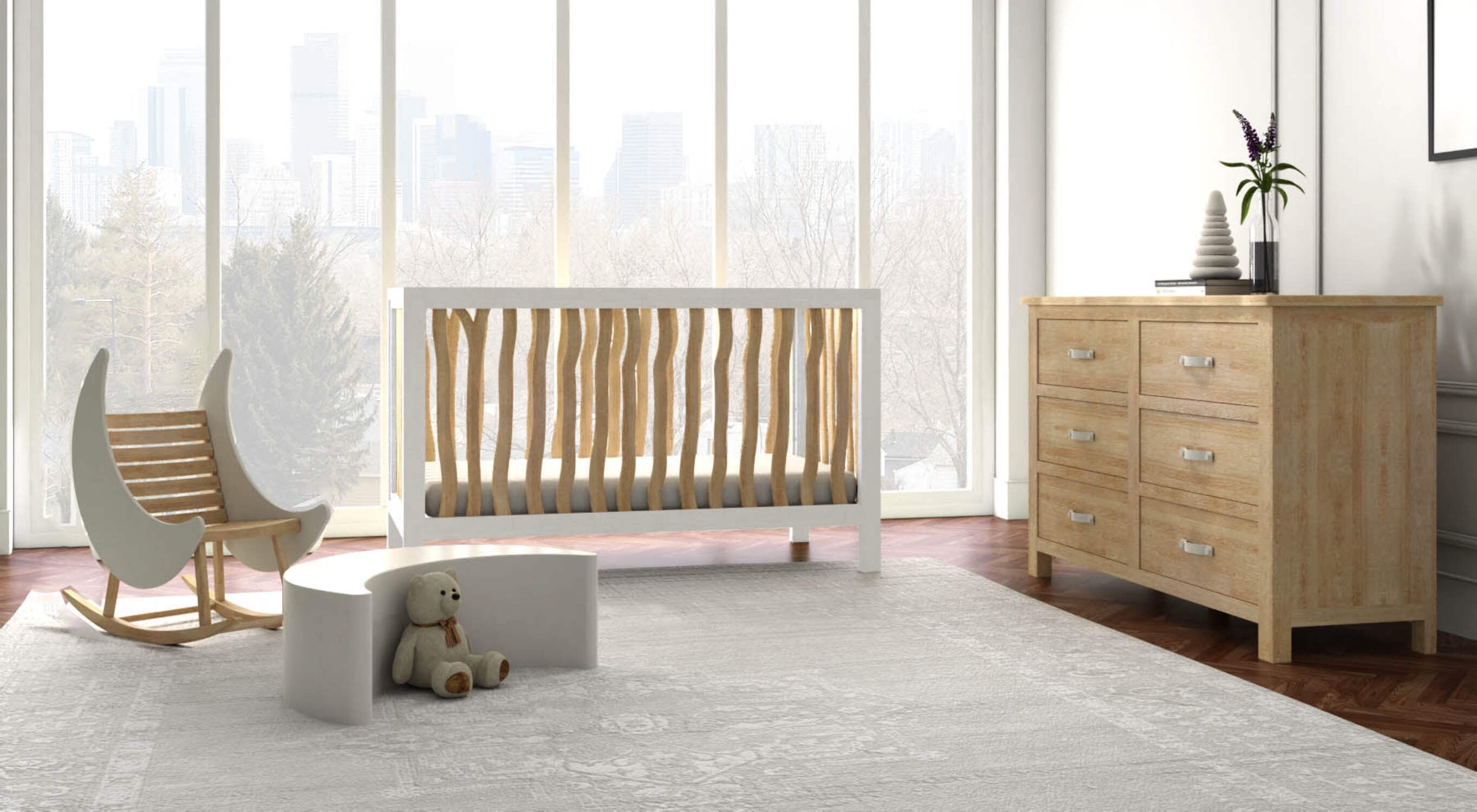 Milk Street Baby Branch Double Dresser in Stone Grey GREENGUARD GOLD CERTIFIED FINISHES