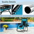 thumbnail image 5 of WYDK Oversized Padded Zero Gravity Chair, Foldable Patio Recliner, 30" Wide Seat Anti Gravity Lounger with Cup Holder, Support 400 LBS (Aqua), 5 of 17