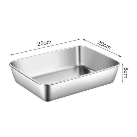 High-Quality Stainless Steel Food Storage Trays With Plastic Cover Rustproof Food Storage Trays Versatile Use Smooth Edges