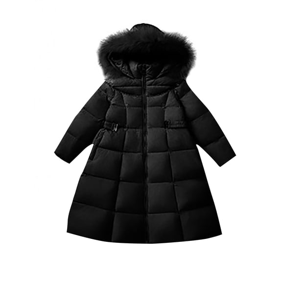 Mercatoo Teen Girls Thick Down Coat Hooded Zip Up Windproof Lightweight Long Winter Puffer Jacket Warm 𝗧𝘂nic Outerwear