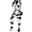 Black White Cow, variant on Women's Sexy Butt Button Back Flap Pjs Jumpsuit Sleepwear V Neck Long Sleeve Romper Pajamas Onesies