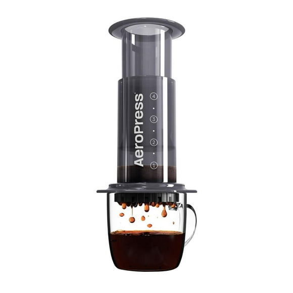 Cafetera AeroPress Original estilo café y espresso, cafetera portátil de nivel barista con cámara, émbolo y filtros, cafetera rápida y espresso
